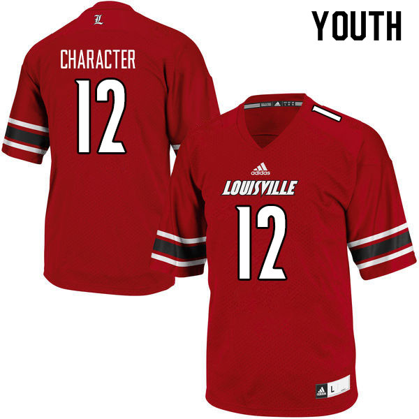 Youth #12 Marlon Character Louisville Cardinals College Football Jerseys Sale-Red